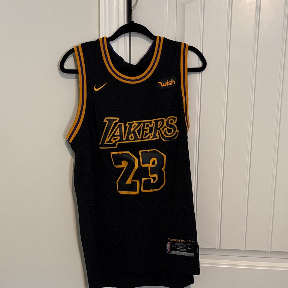 Nike Black and Gold Lakers Jersey